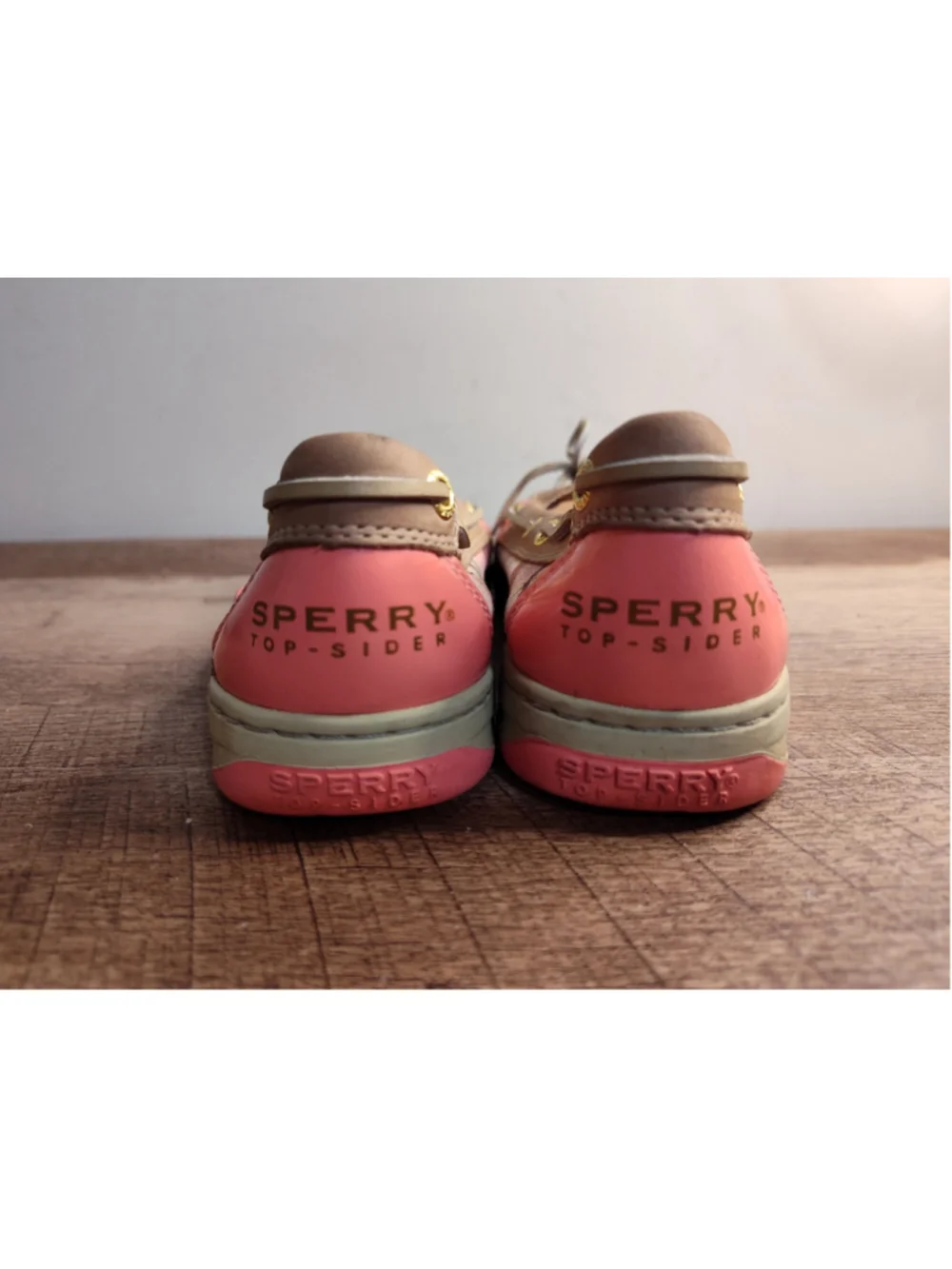 Women's Sperry Top-Sider Boat Shoes, Beige and Pink Plaid Size 7.5